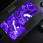 Purple Flux Abstract Mouse Pad (11 x 23 Inches) - 3mm Stitched Mouse Pad