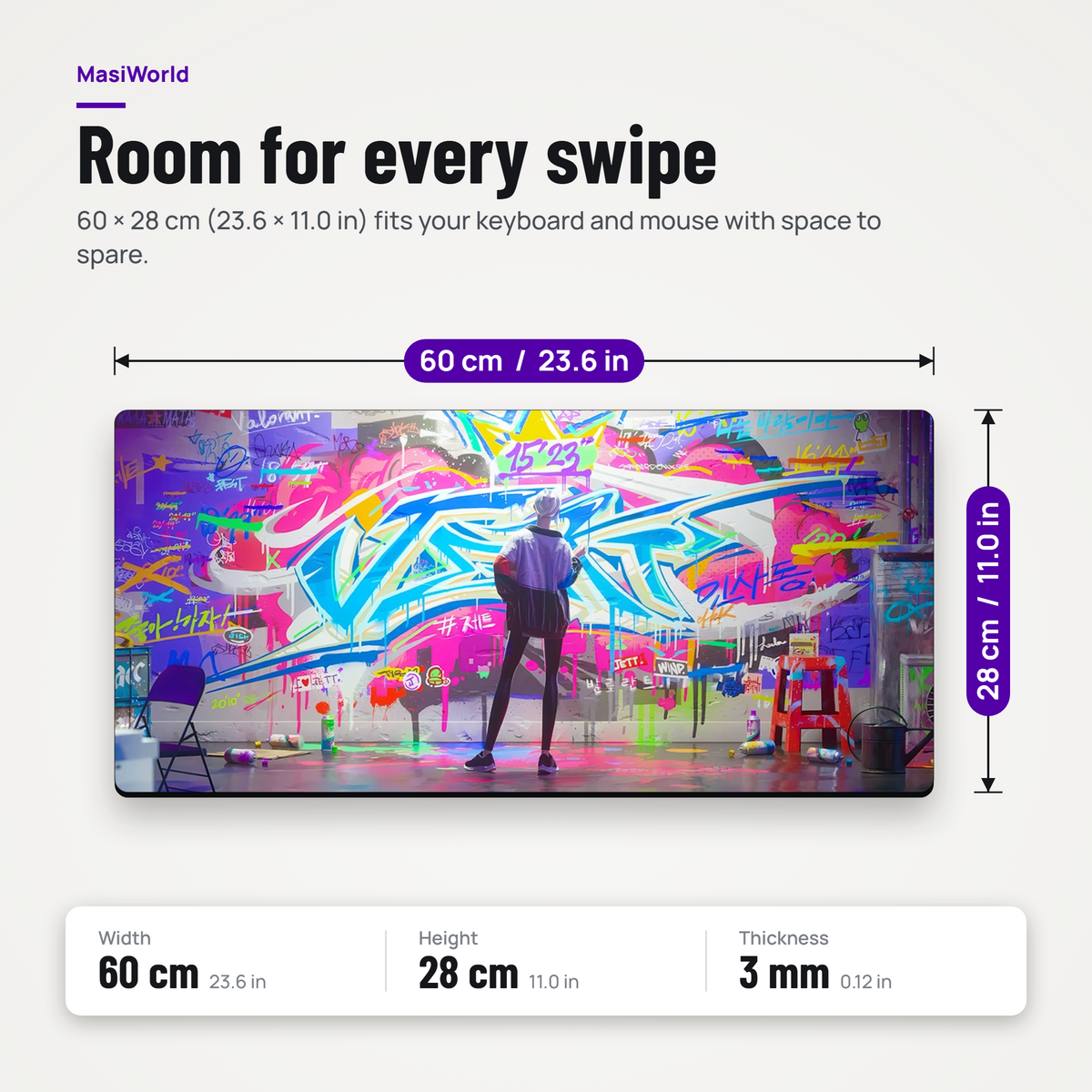 Urban Graffiti Artist Desk Mat Mouse Pad