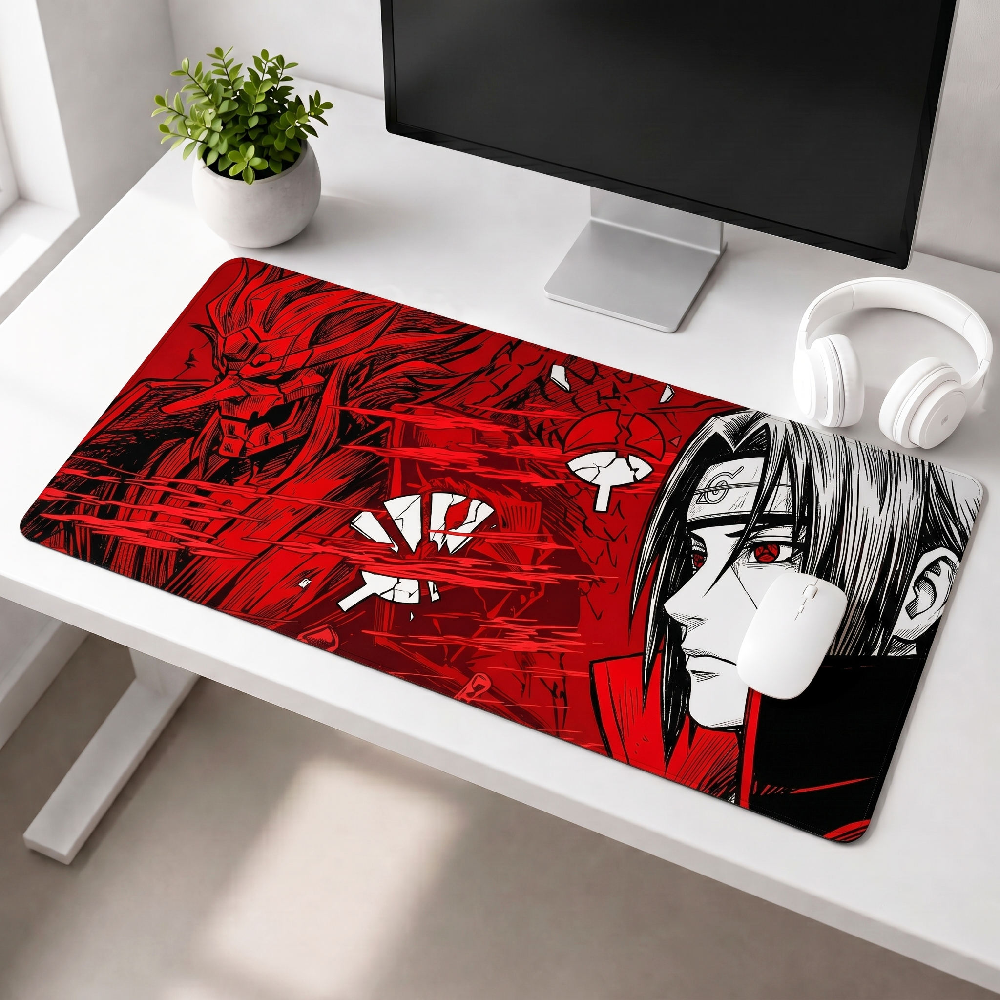 Crimson Shadow Desk Mat Mouse Pad