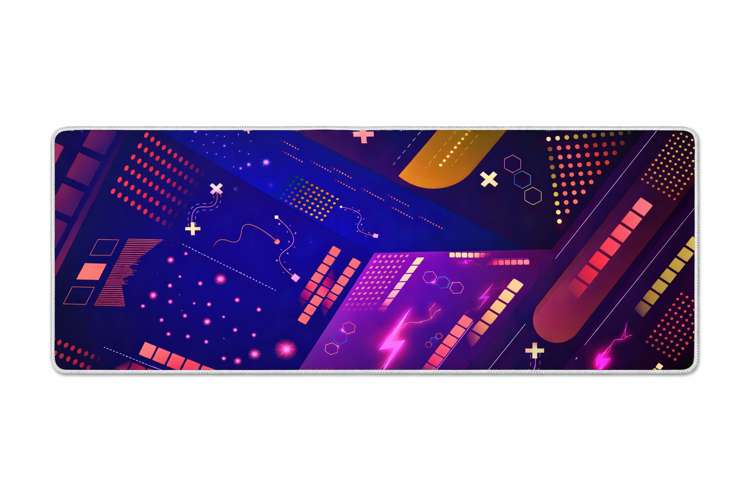 Neon Grid Pulse Desk Mat Mouse Pad
