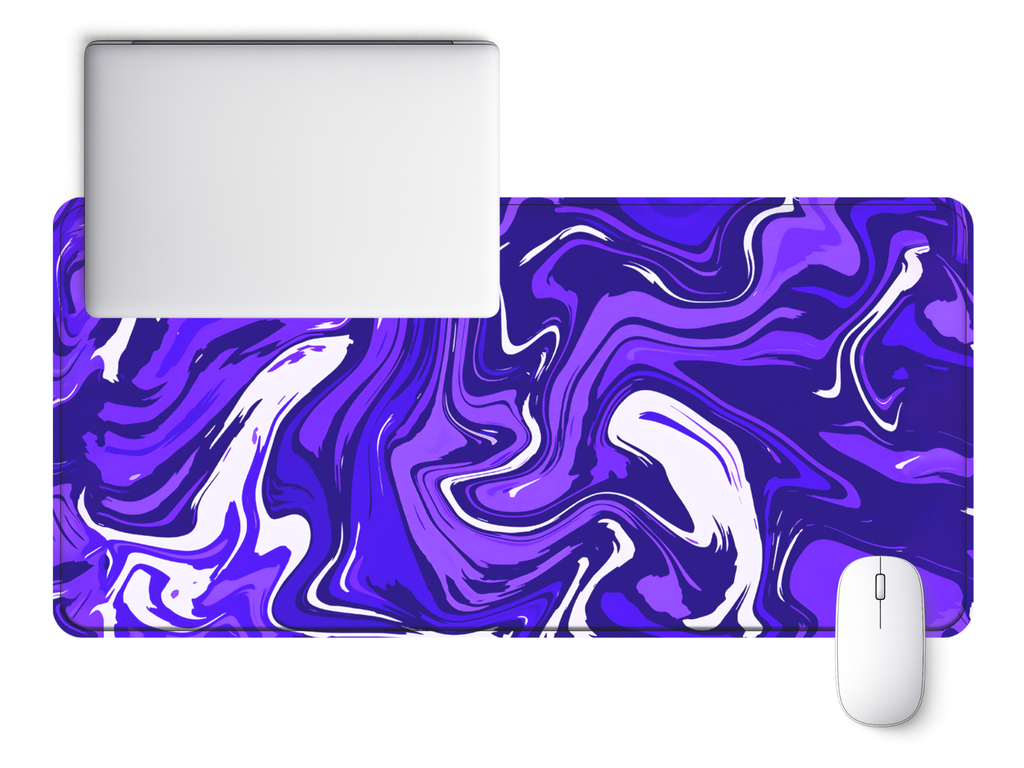 Purple Flux Abstract Mouse Pad (11 x 23 Inches) - 3mm Unstitched Mouse Pad