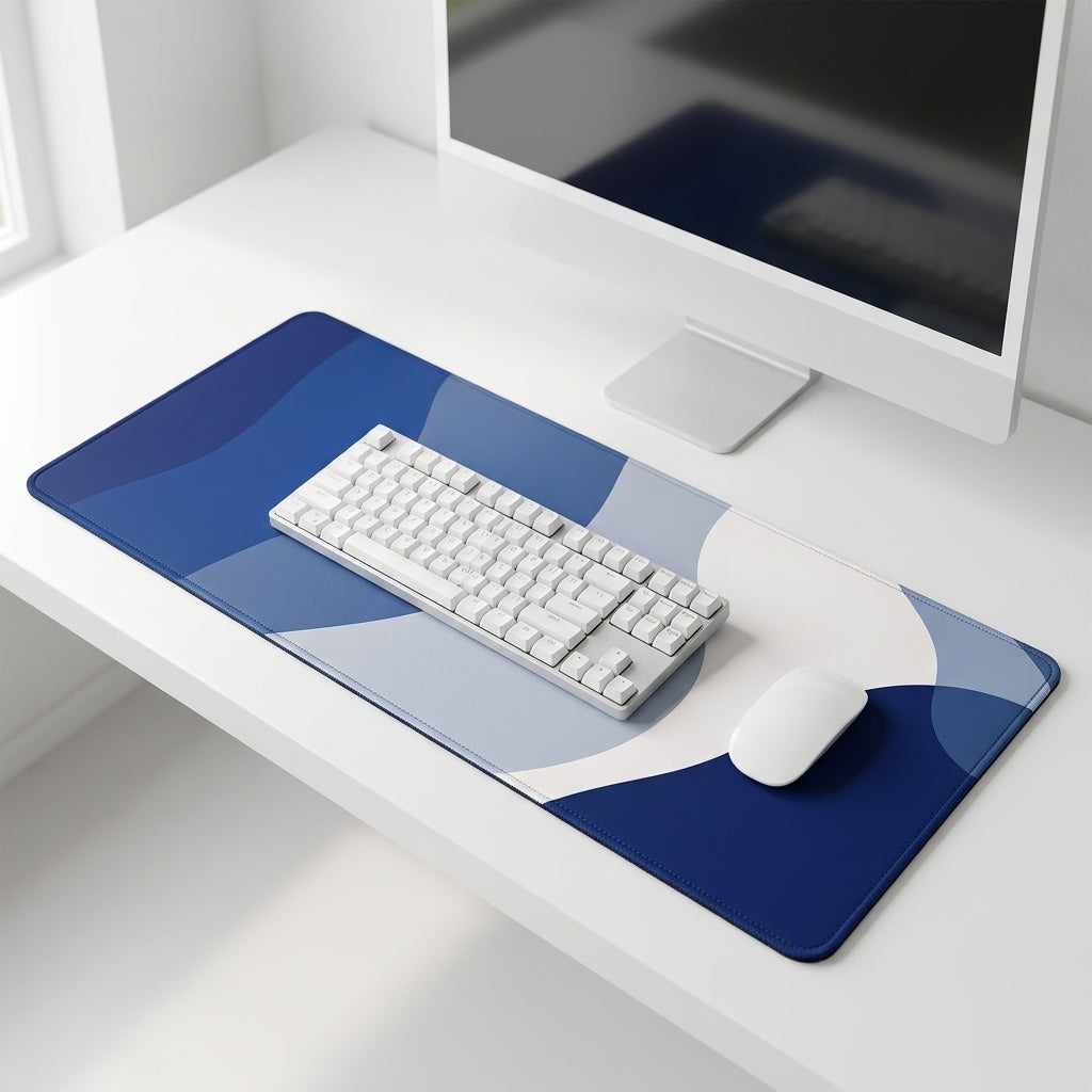 Blue Flow Wave Desk Mat Mouse Pad