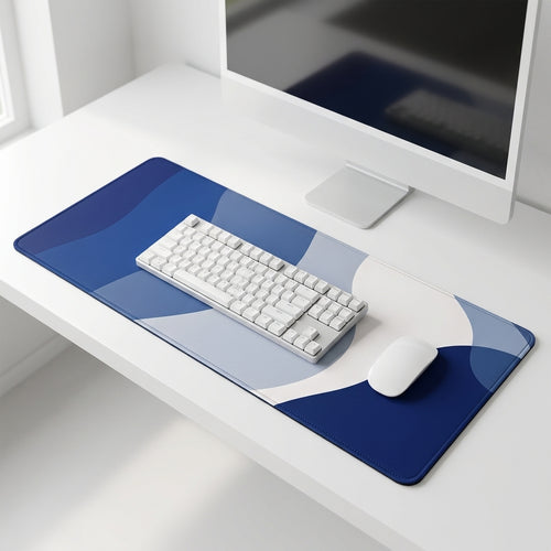 Blue Flow Wave Desk Mat Mouse Pad