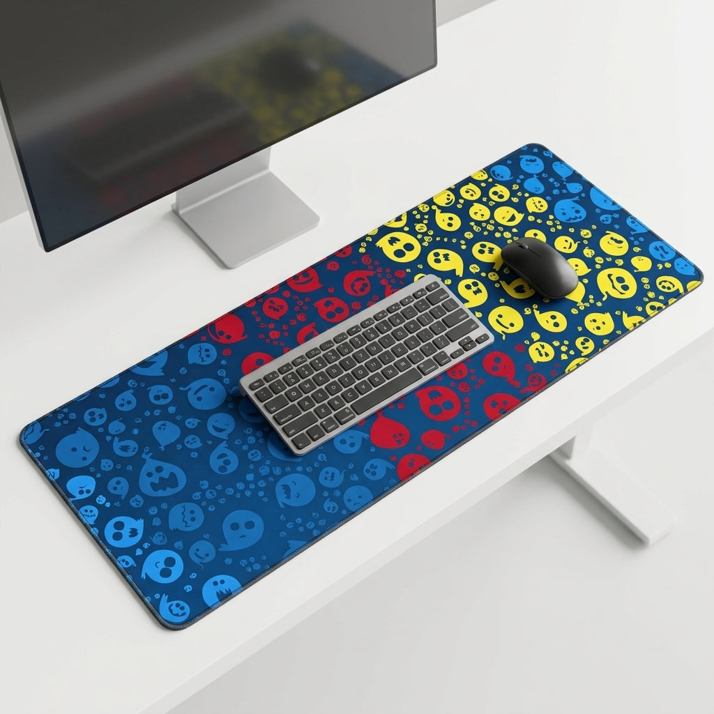Vibrant Emoji Splash Desk Mat Mouse Pad