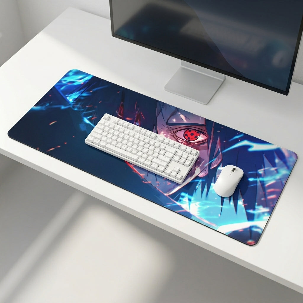 Crimson Lightning Warrior Desk Mat Mouse Pad