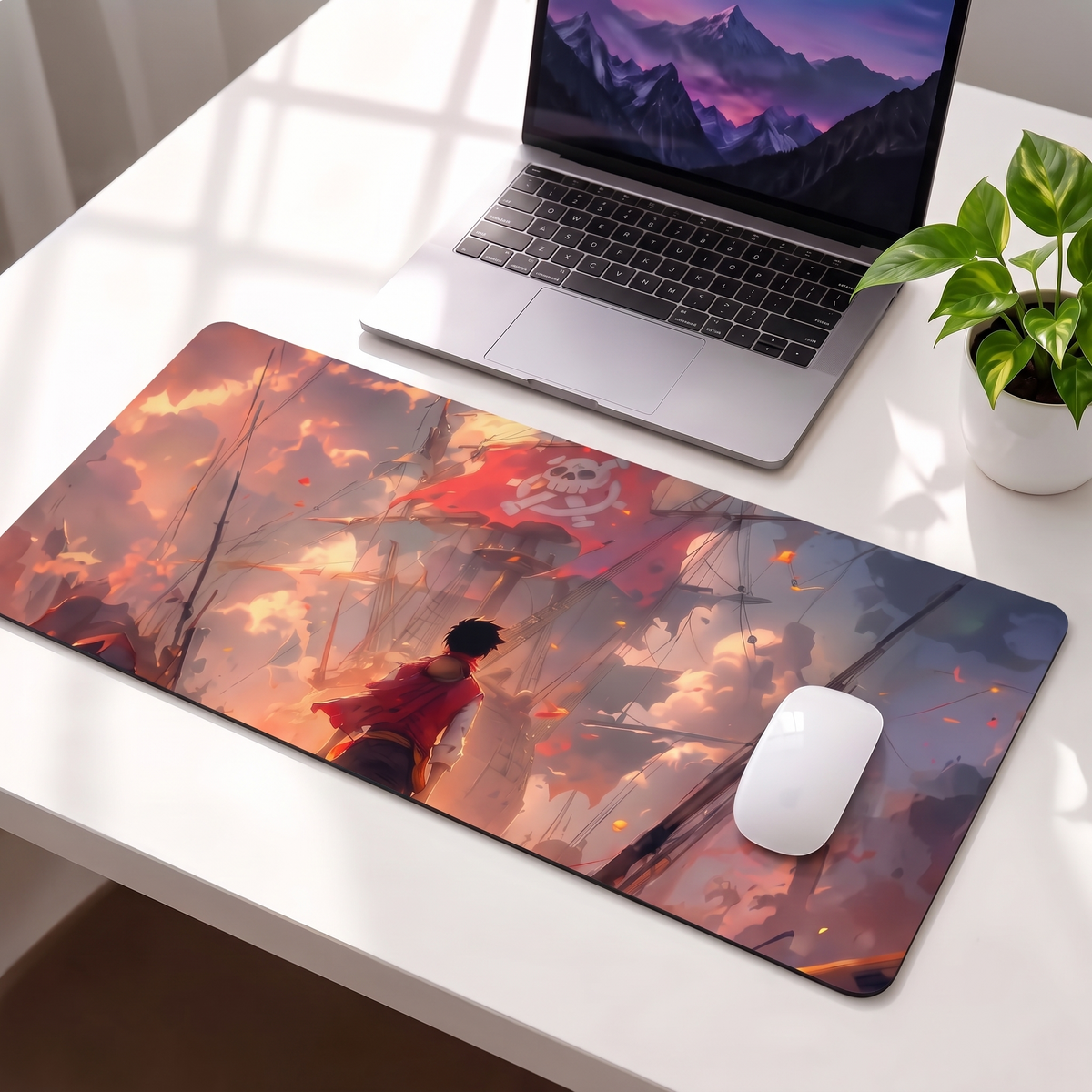 Crimson Pirate Voyage Desk Mat Mouse Pad