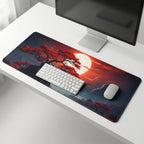 Crimson Moon Zen Desk Mat Mouse Pad