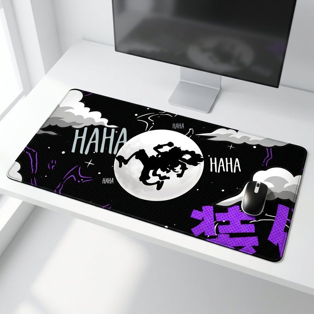Abstract Shadow Moon Desk Mat Mouse Pad