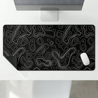 Contour Black Extended Topography Desk Mat Mouse Pad