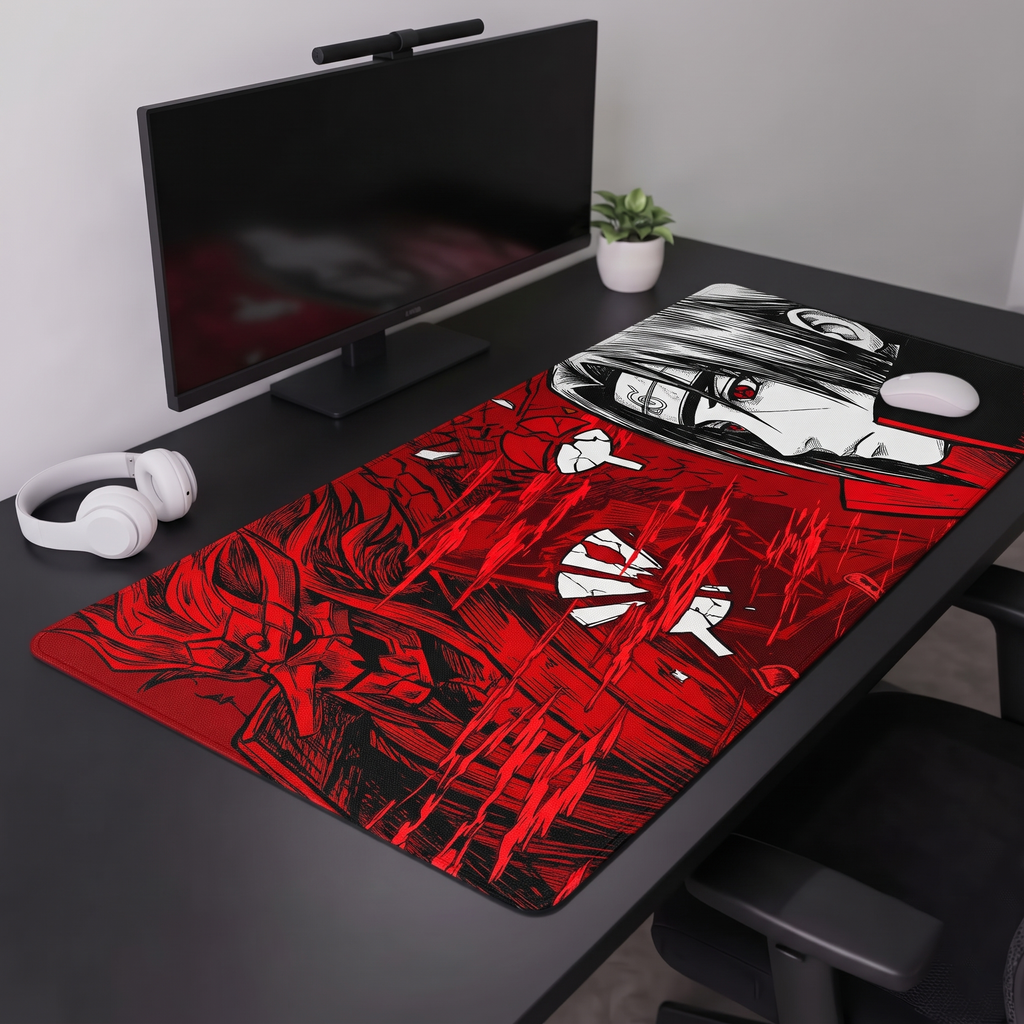 Crimson Shadow Desk Mat Mouse Pad