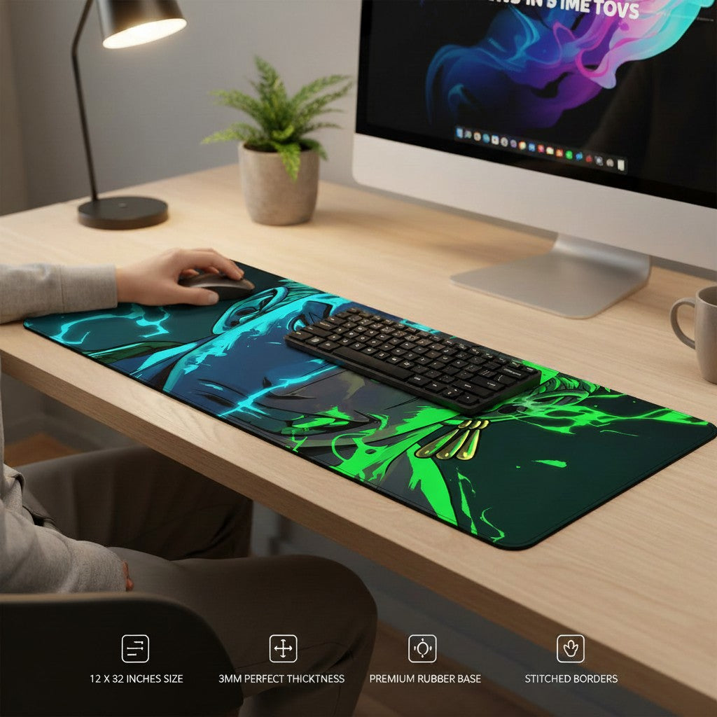 Warrior Energy Anime Desk Mat Mouse Pad