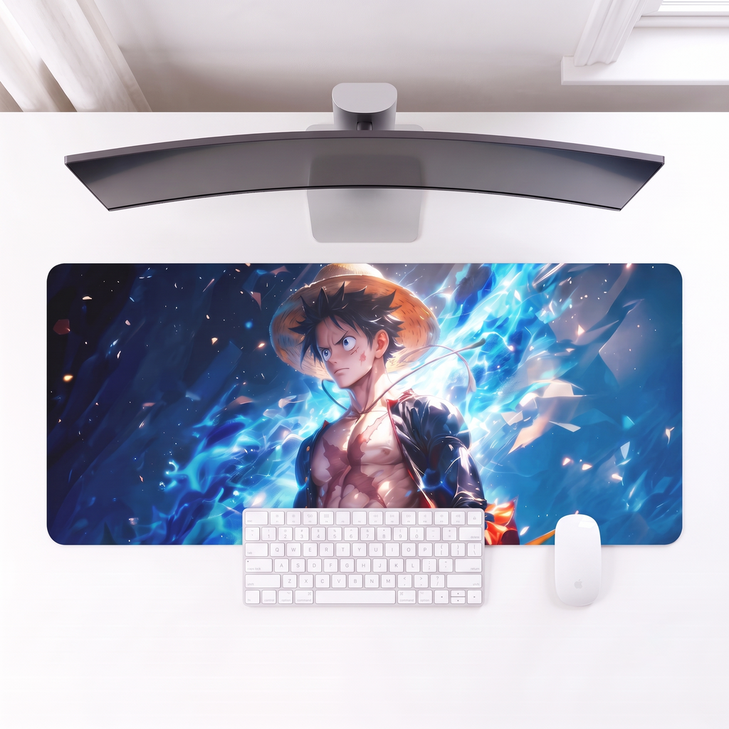 Azure Surge Desk Mat Mockup