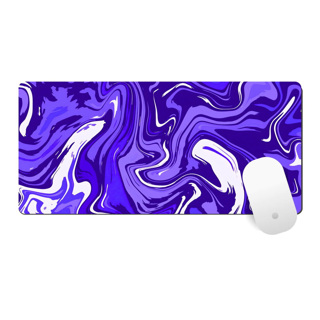 Purple Flux Abstract Mouse Pad (11 x 23 Inches) - 3mm Stitched Mouse Pad