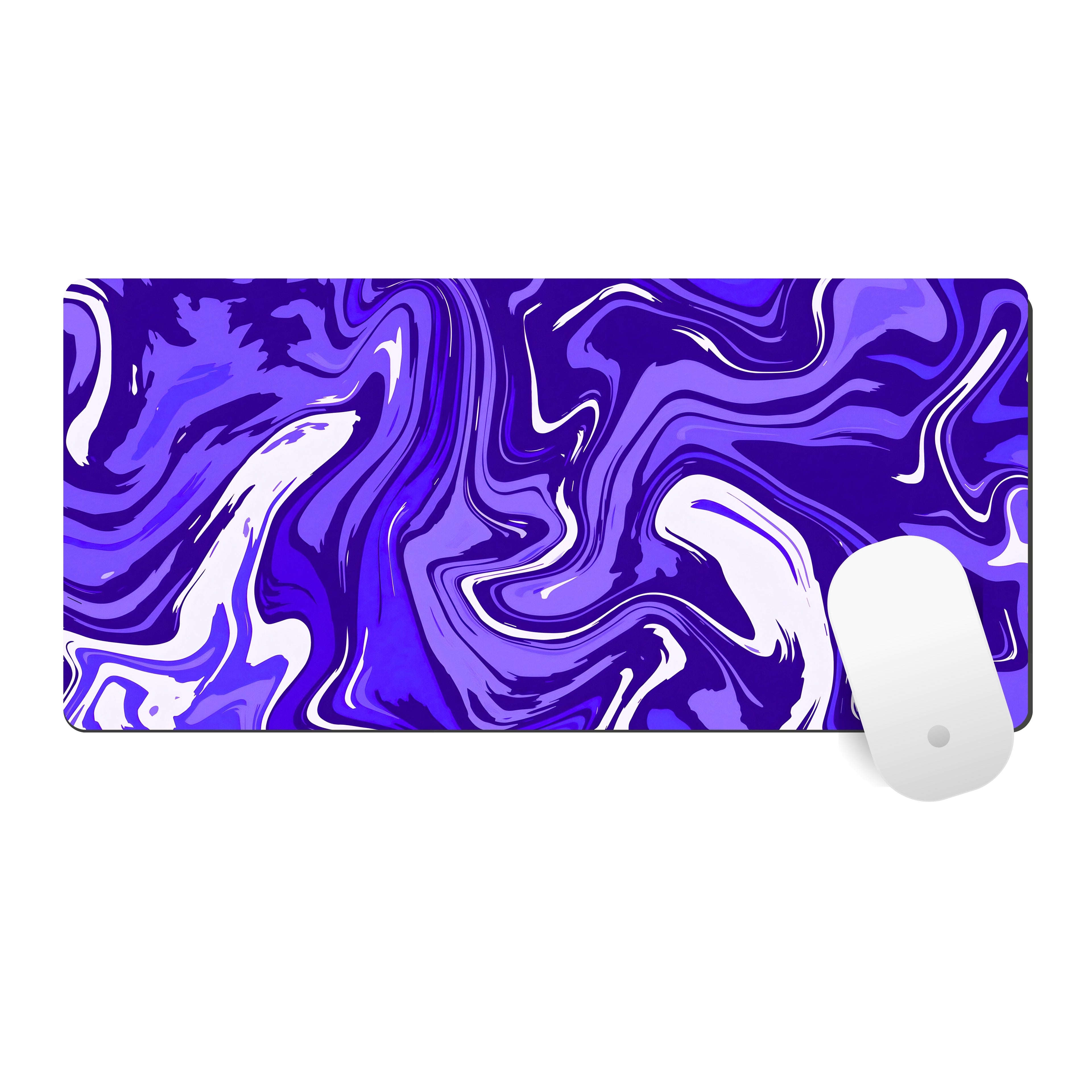 Purple Flux Abstract Mouse Pad (11 x 23 Inches) - 3mm Stitched Mouse Pad
