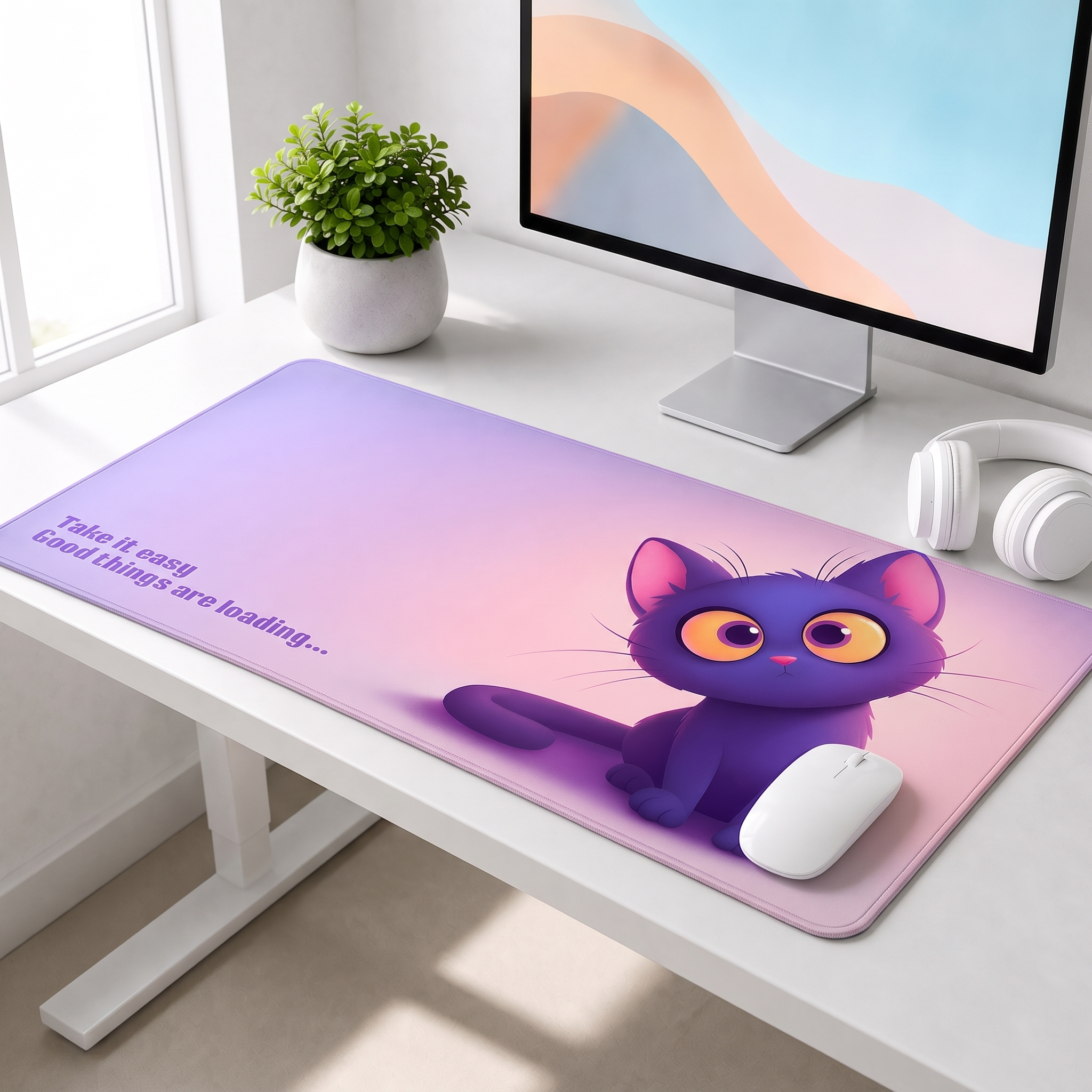 Good Things Loading Desk Mat Mouse Pad