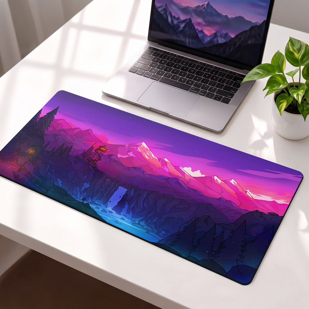 Mystic Mountain Sunset Desk Mat Mouse Pad