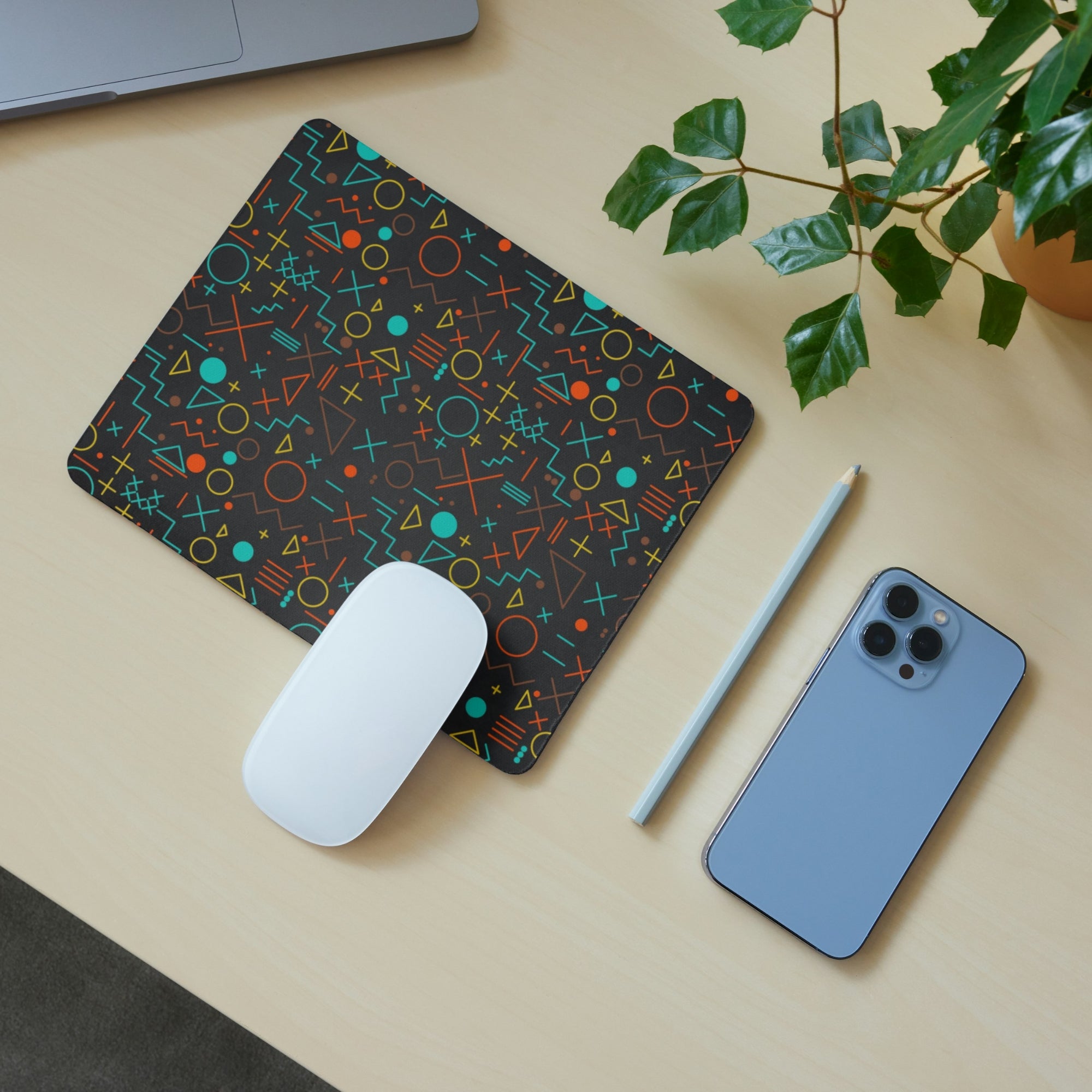 Abstract Geometry Premium Mouse Pad – Non-Slip Base, Smooth Precision Control