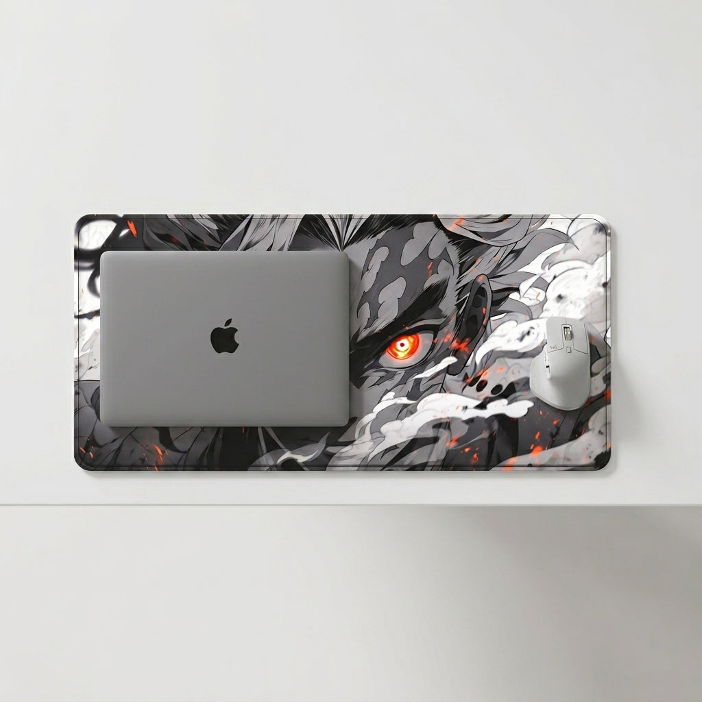 Monochrome Anime Style Desk Mat Mouse Pad