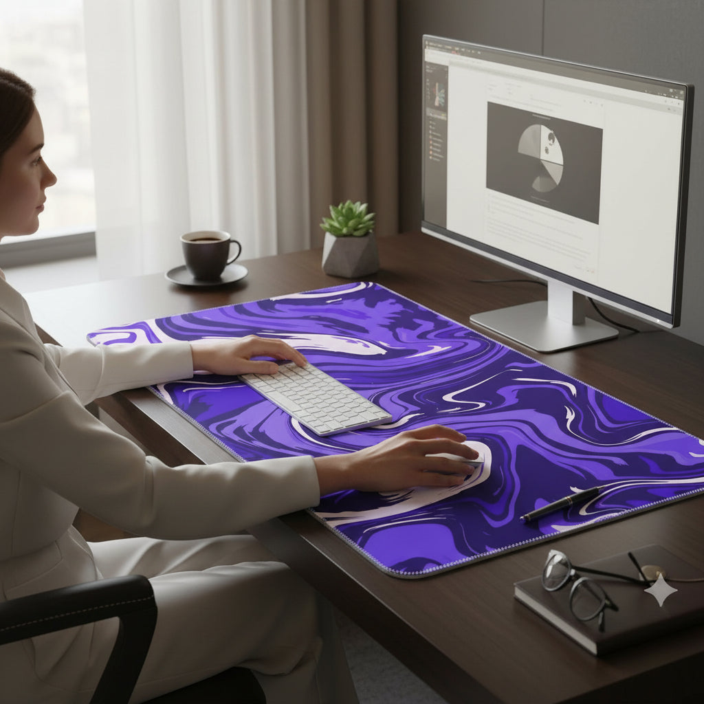 Purple Computer Mat Abstract Purple Desk Mat Mouse Pad – MasiWorld