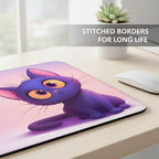 Cute Purple Cat Premium Mouse Pad