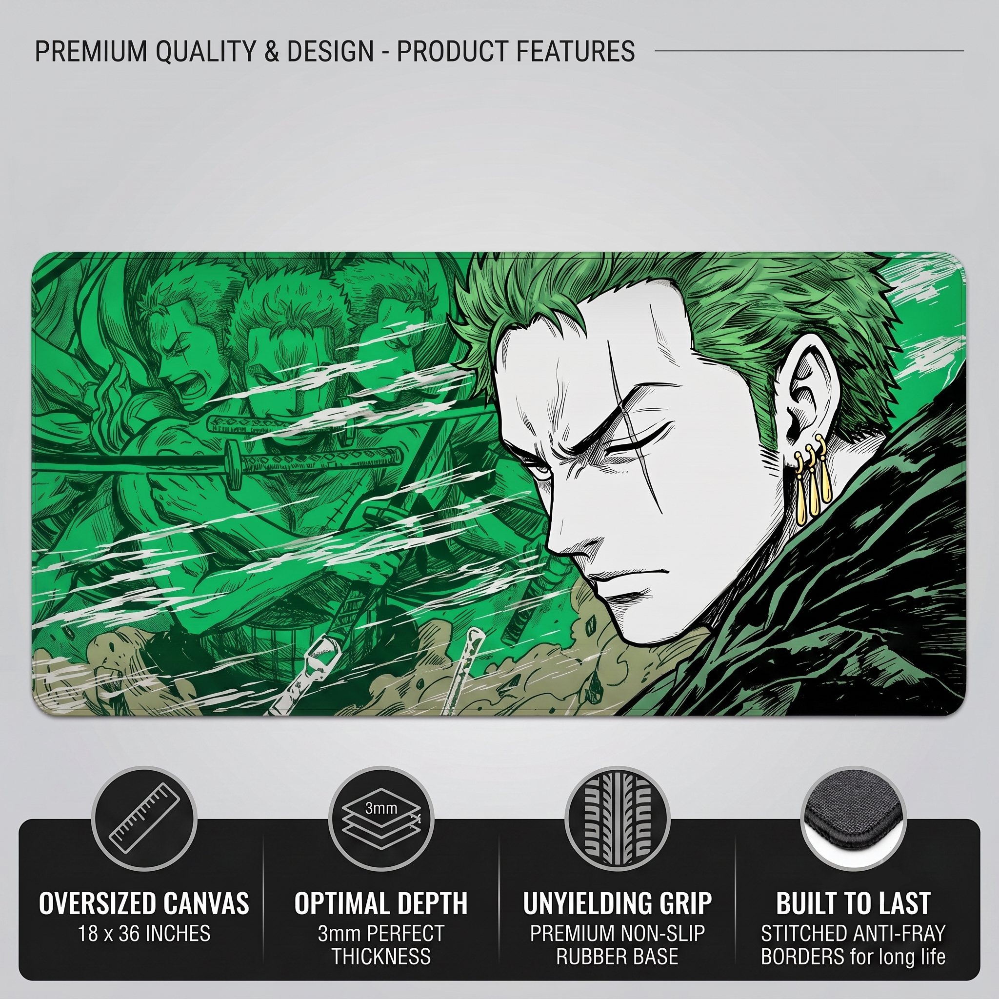 Emerald Warrior Desk Mat Mouse Pad
