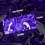 Purple Flux Abstract Mouse Pad (11 x 23 Inches) - 3mm Stitched Mouse Pad