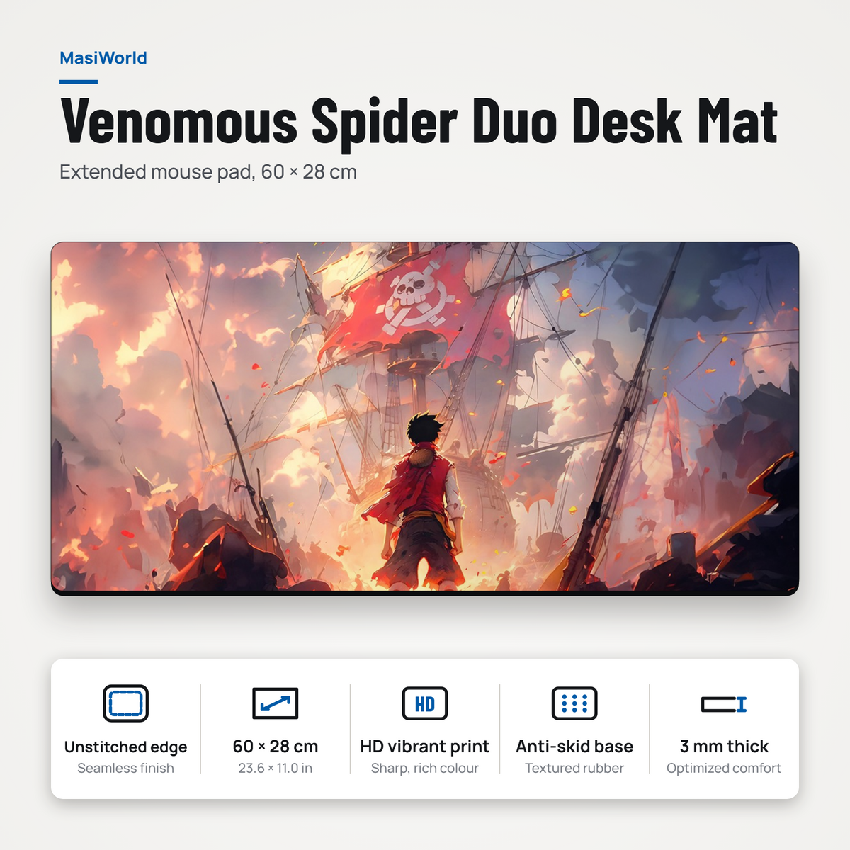 Crimson Pirate Voyage Desk Mat Mouse Pad