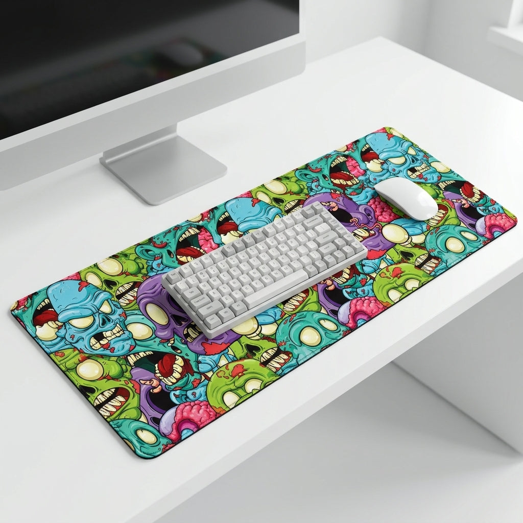 Screaming Zombies Gaming Desk Mat Mouse Pad