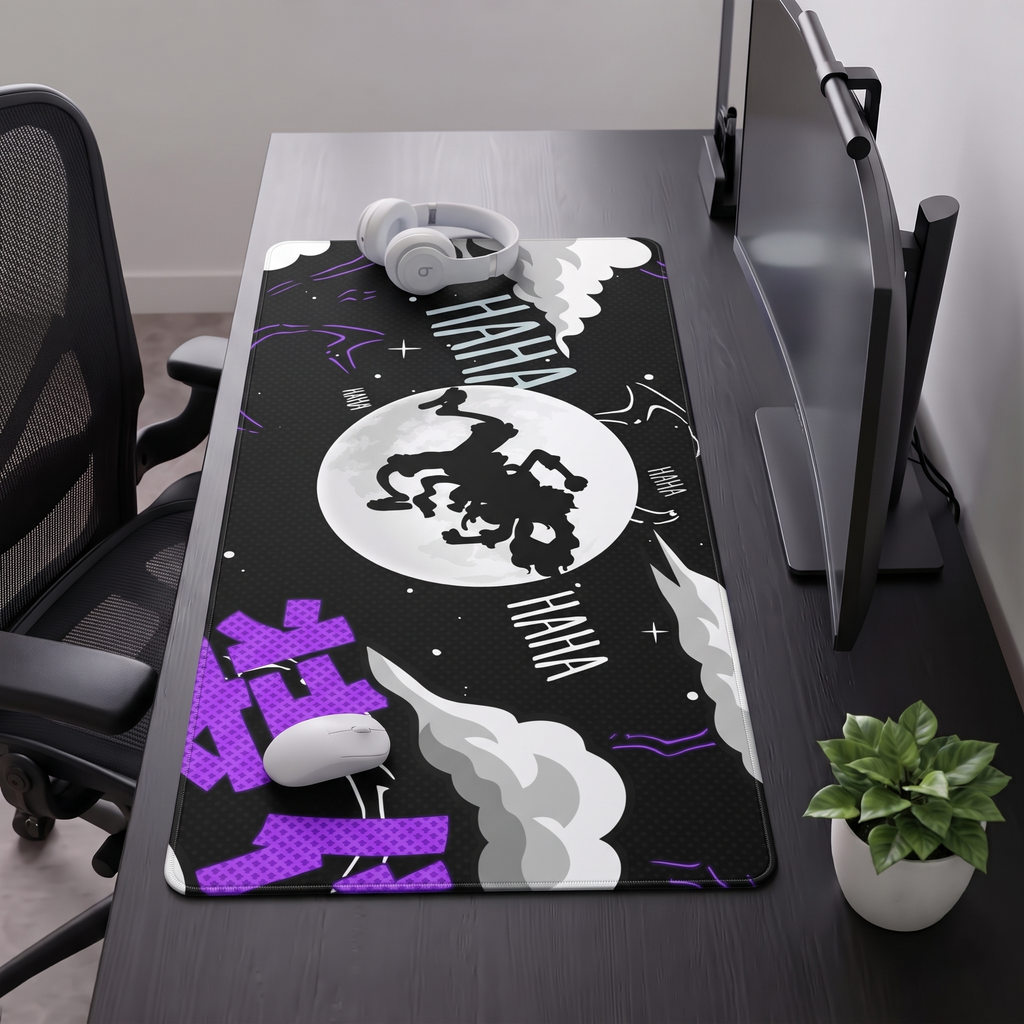 Abstract Shadow Moon Desk Mat Mouse Pad
