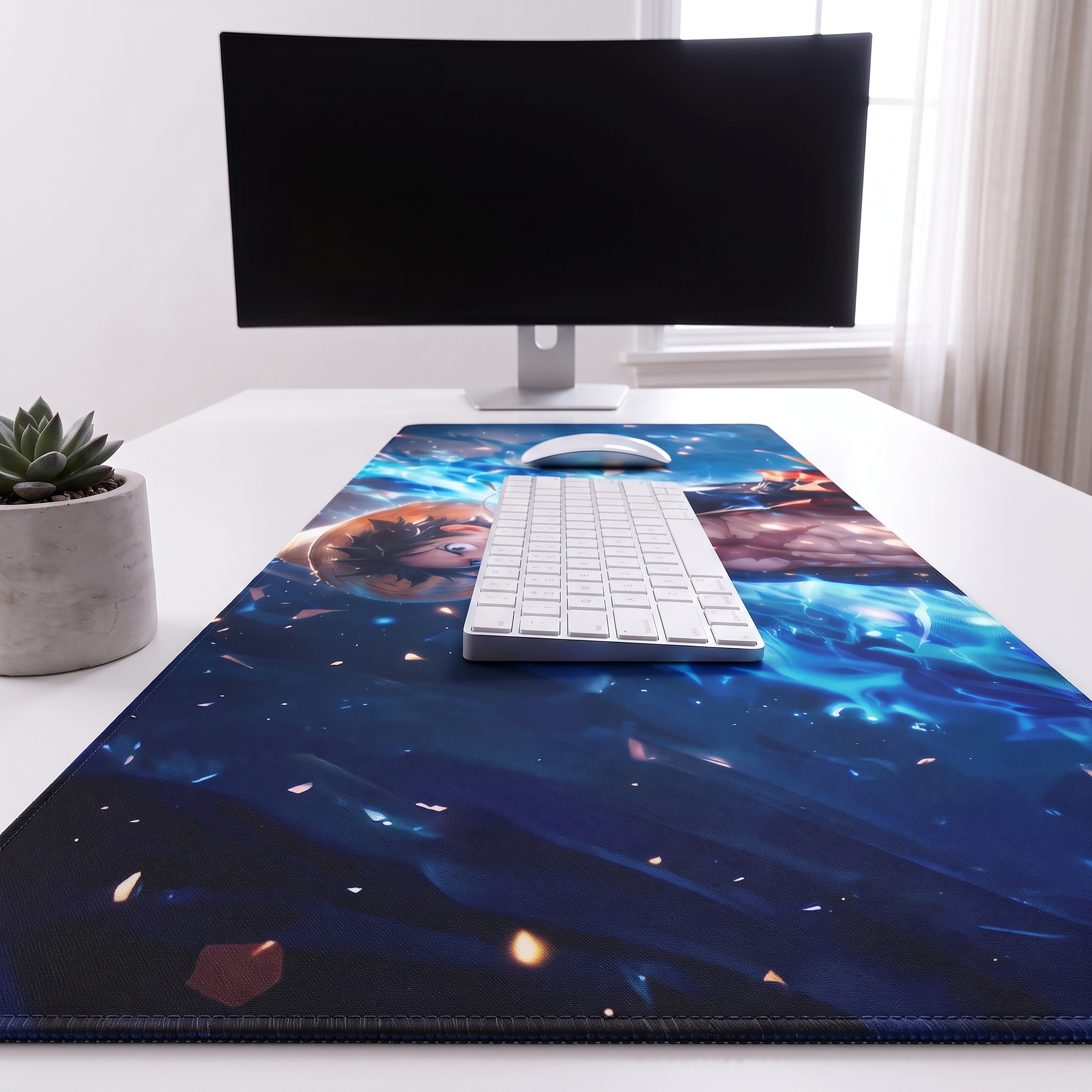 Azure Surge Desk Mat Mockup