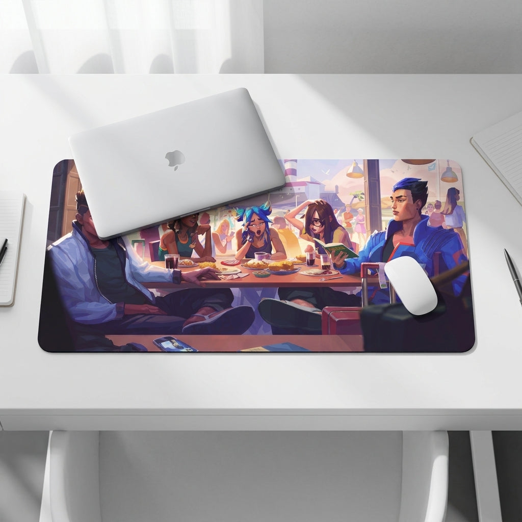 Cafe Vibes Aesthetic Desk Mat Mouse Pad