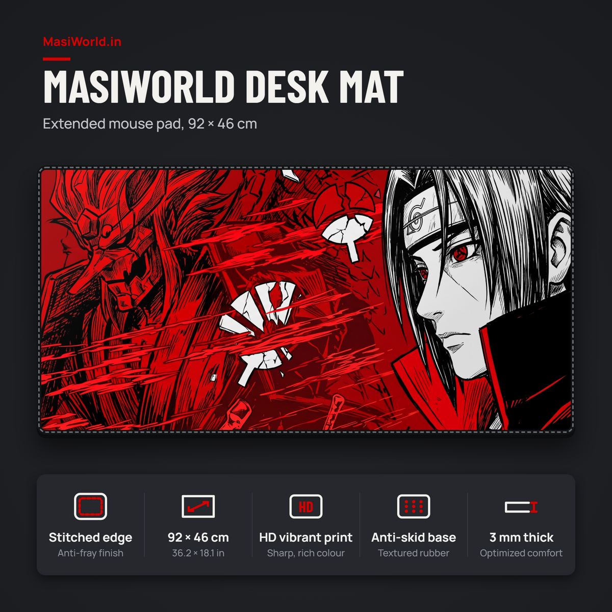 Crimson Shadow Desk Mat Mouse Pad