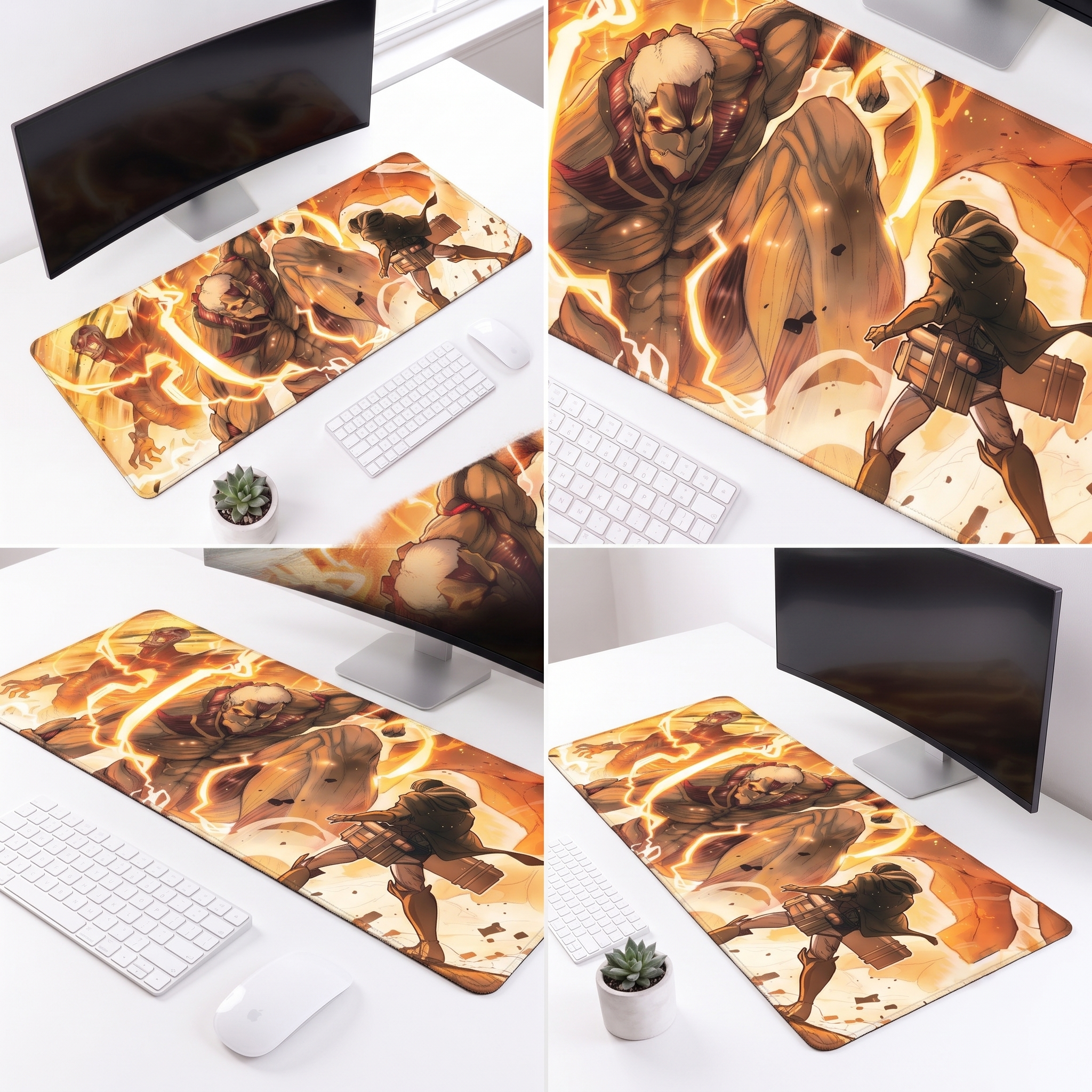 Anime Titan Battle Gaming Desk Mat Mouse Pad