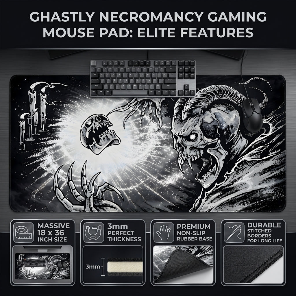 Eternal Abyss - Dark Skull Desk Mat Mouse Pad