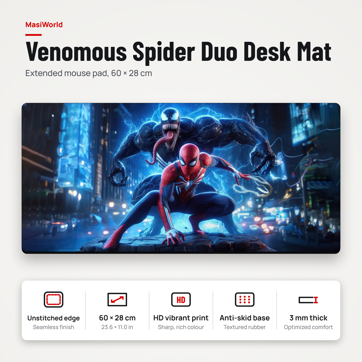 Venomous Spider Duo Desk Mat Mouse Pad
