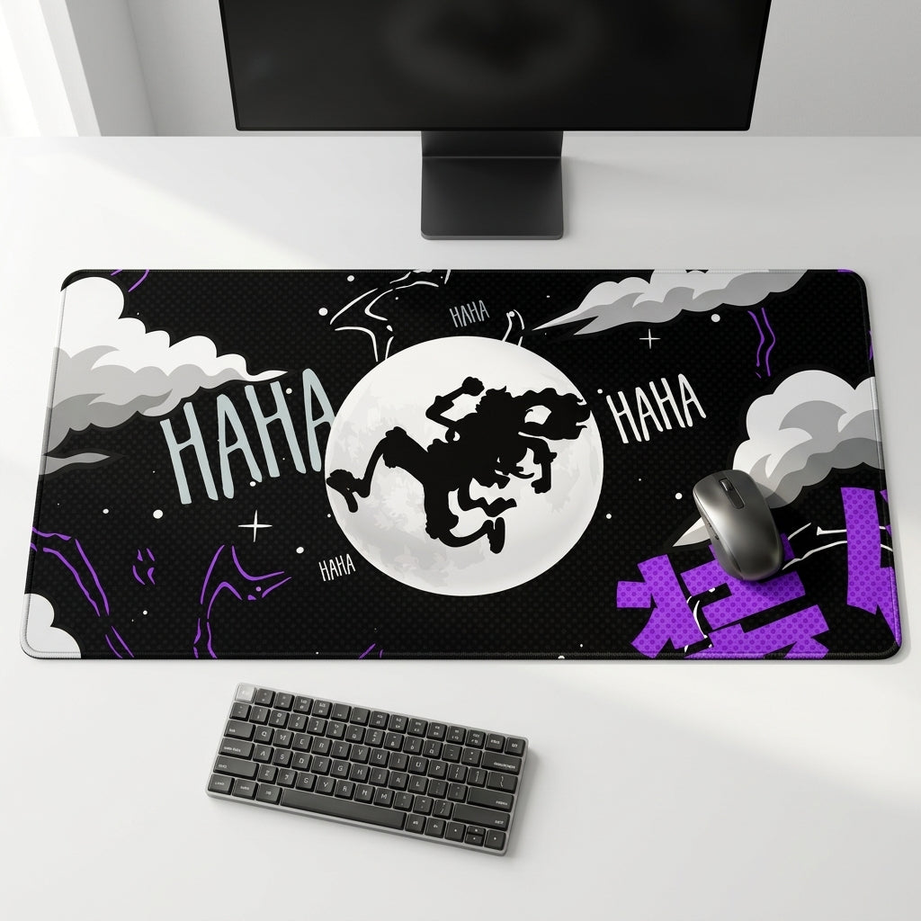 Abstract Shadow Moon Desk Mat Mouse Pad