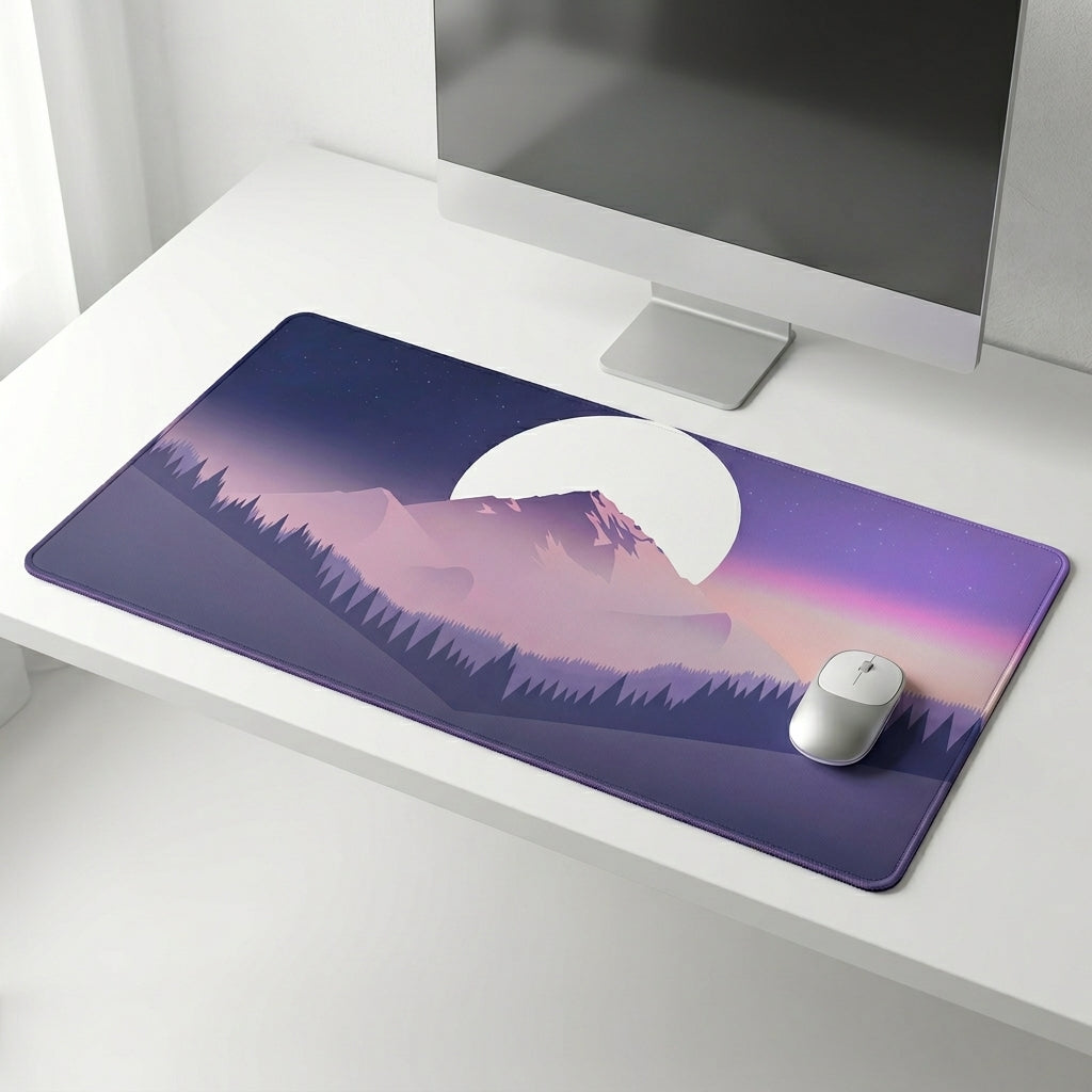 Moonrise Mountain Desk Mat Mouse Pad