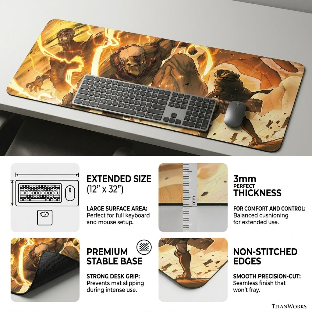 Anime Titan Battle Gaming Desk Mat Mouse Pad