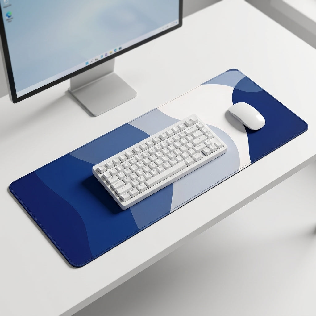 Blue Flow Wave Desk Mat Mouse Pad
