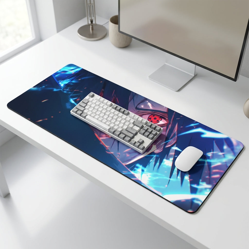 Crimson Lightning Warrior Desk Mat Mouse Pad
