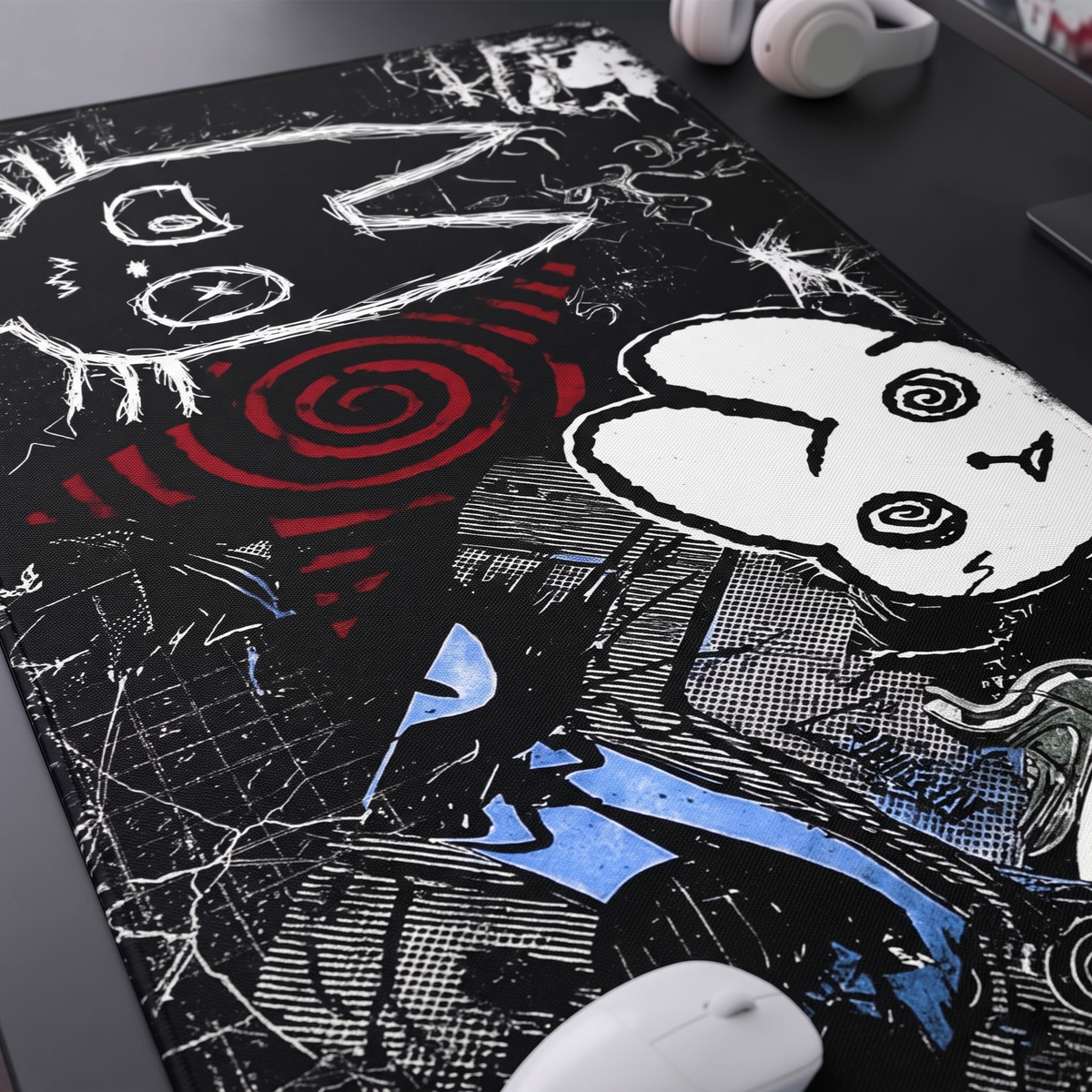 Midnight Doodle Chaos Desk Mat Mouse Pad