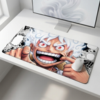 Epic White-Haired Warrior Gaming Desk Mat Mouse Pad