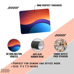 Abstract Waves Small Mouse Pad (7 x 9.5 Inches) 3mm Stitched Mouse Pad