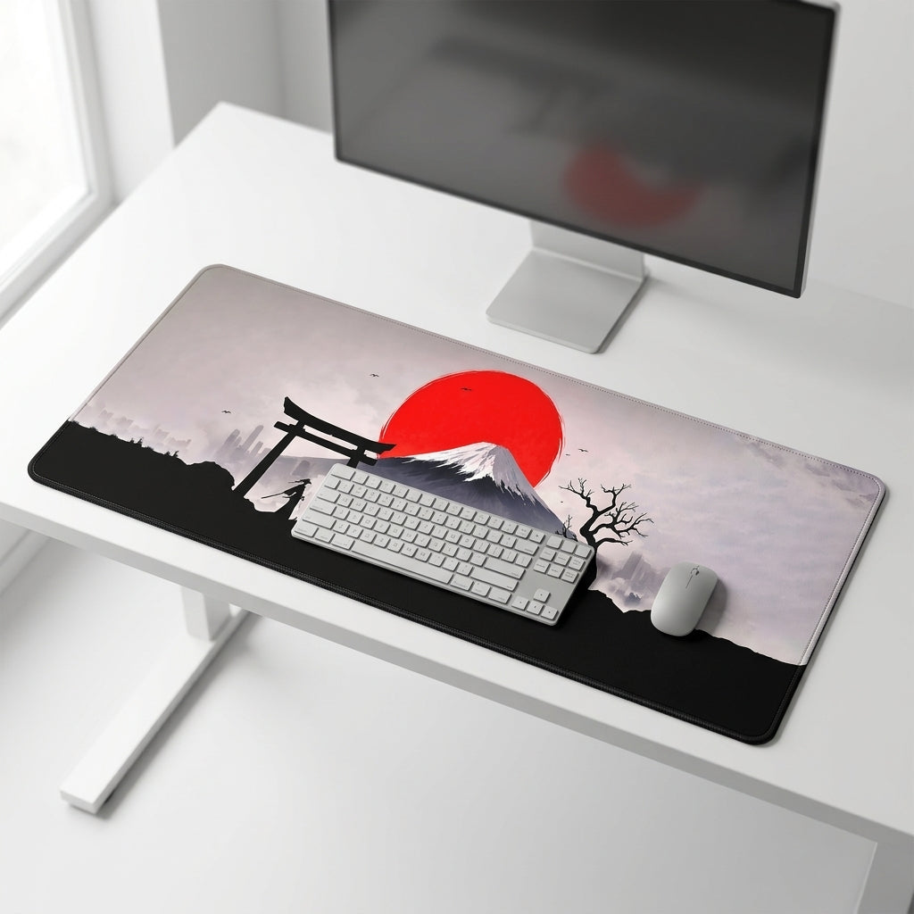 Crimson Horizon Desk Mat Mouse Pad
