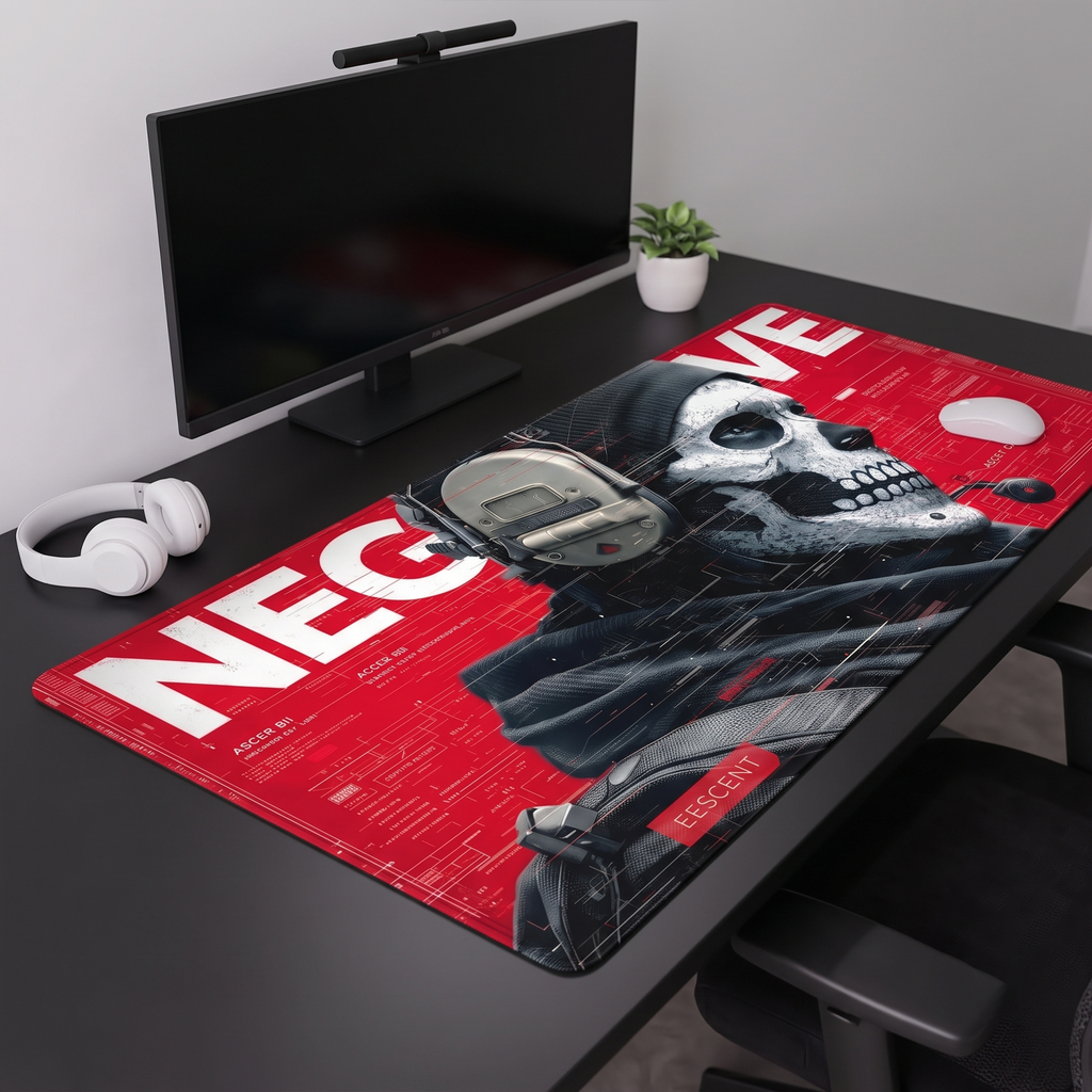 Phantom Ops Skull Gaming Desk Mat Mouse Pad