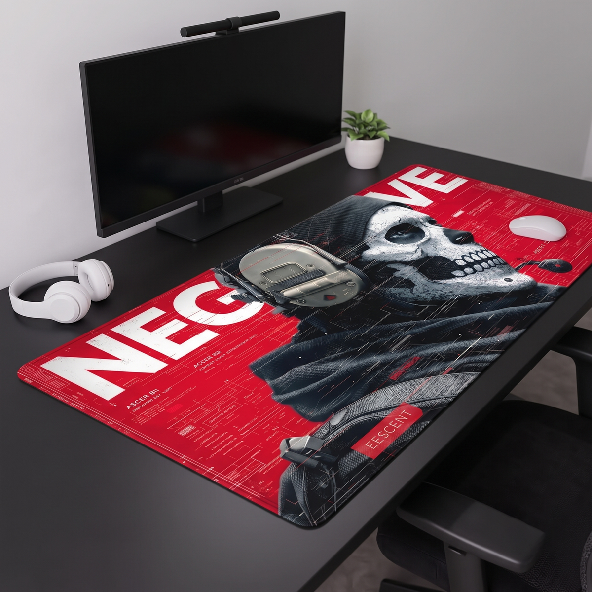 Phantom Ops Skull Gaming Desk Mat Mouse Pad
