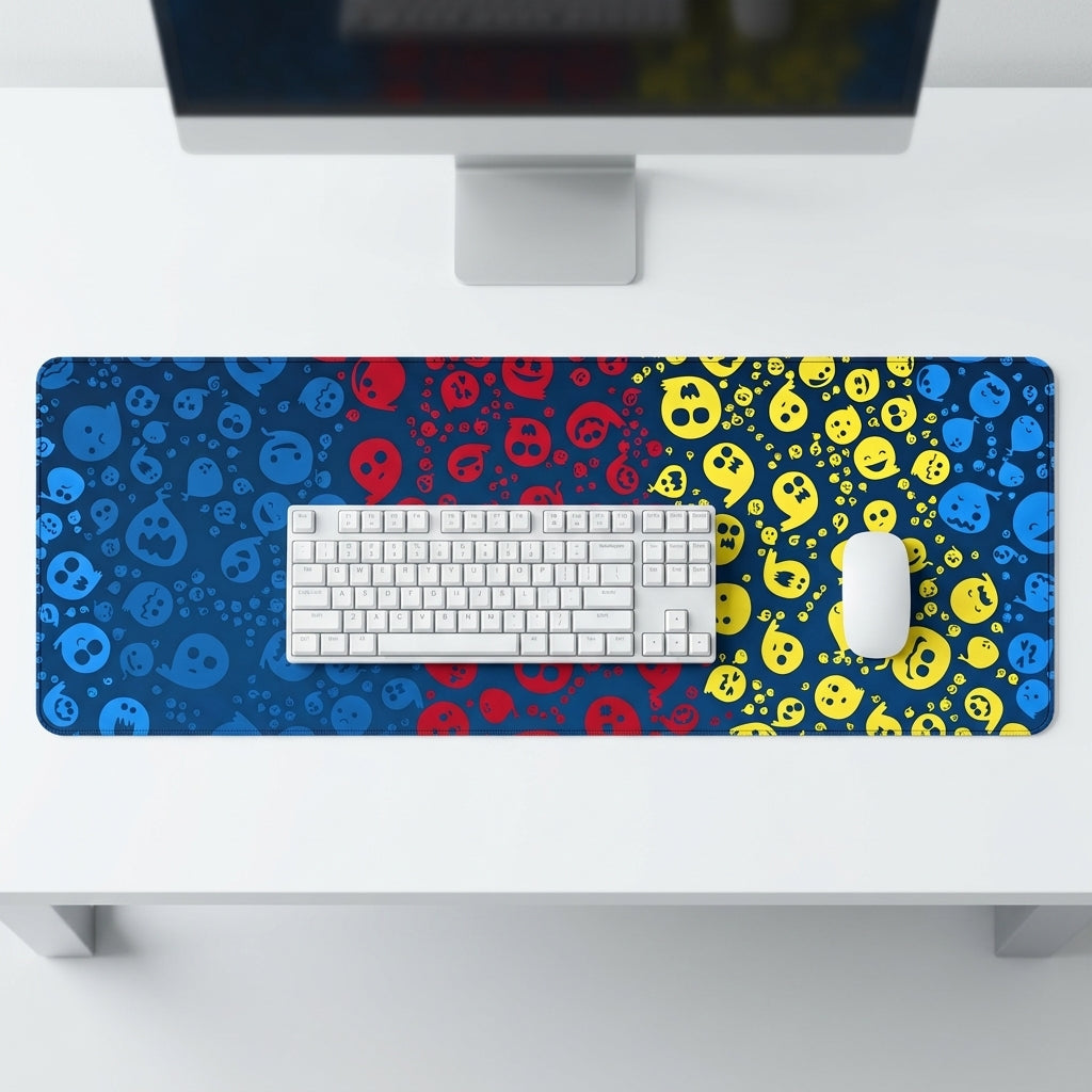 Vibrant Emoji Splash Desk Mat Mouse Pad