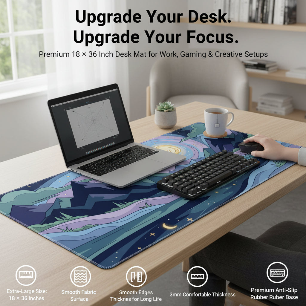 Celestial Nightscape Desk Mat Mouse Pad