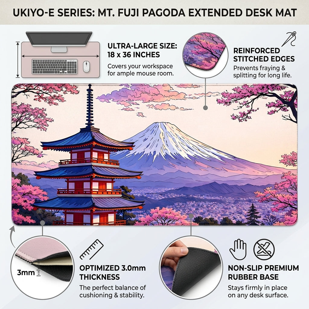 Sakura Horizon Desk Mat Mouse Pad