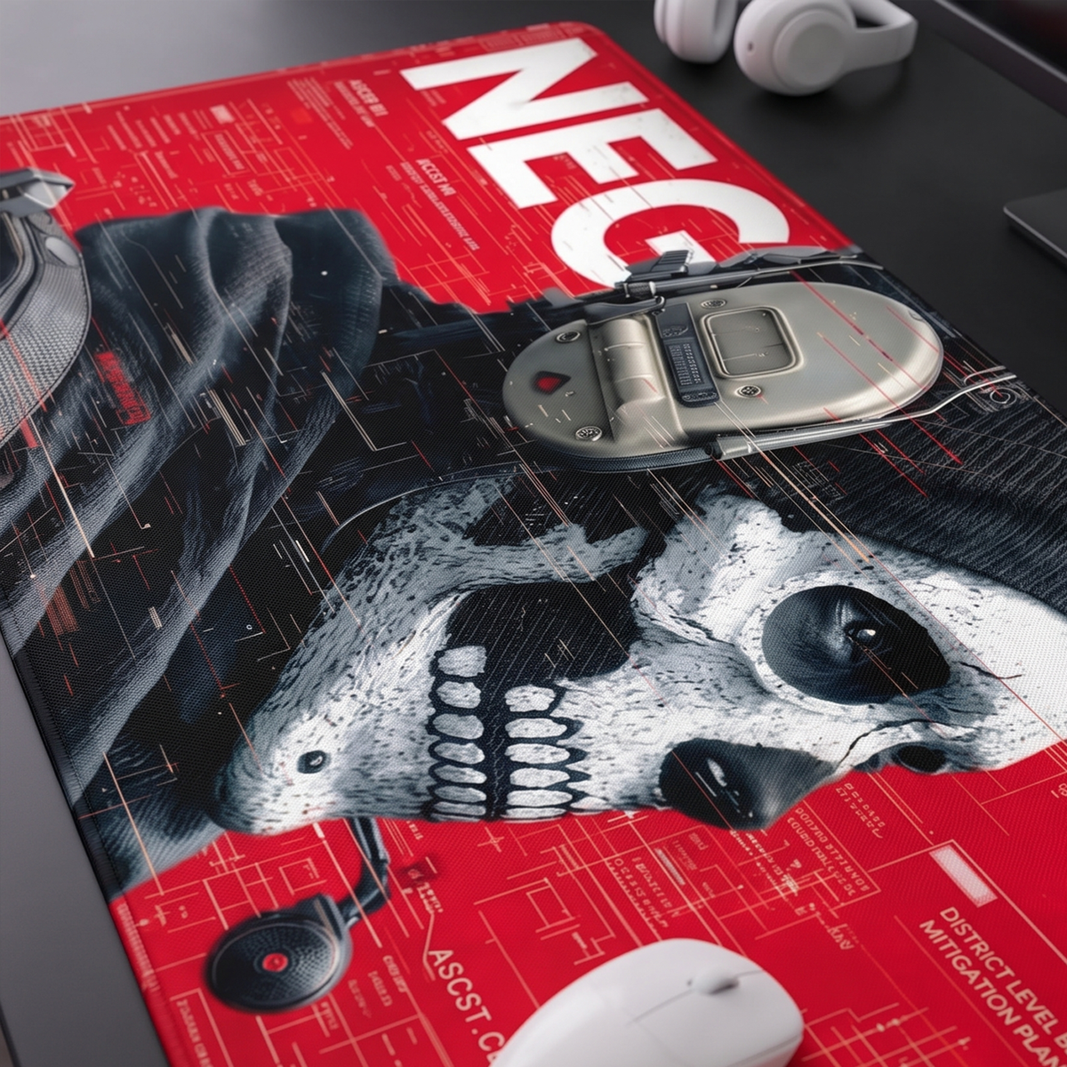 Phantom Ops Skull Gaming Desk Mat Mouse Pad